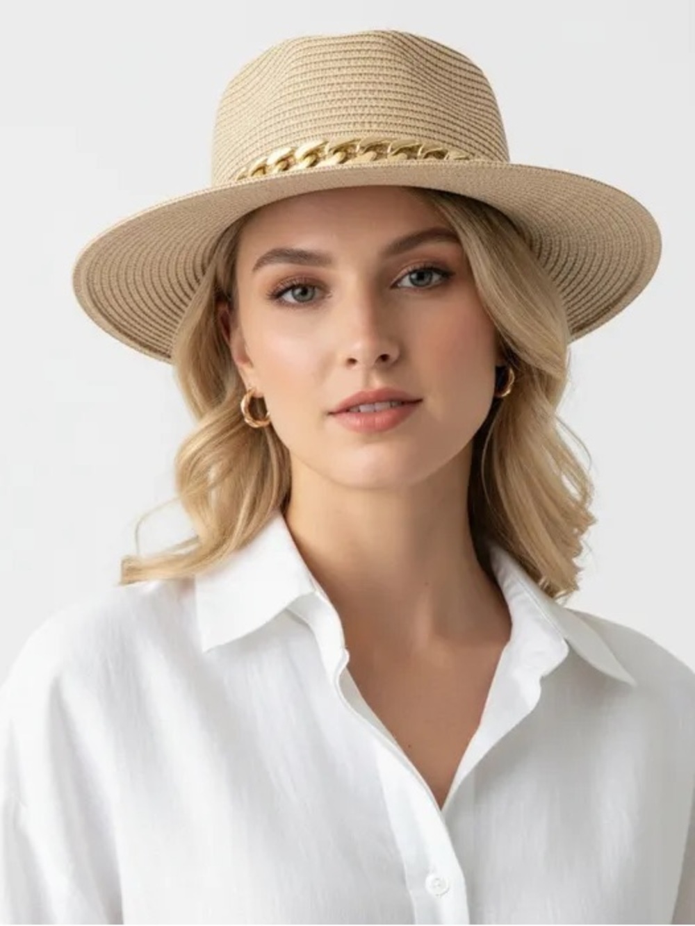 Fedora Ivory Chain Band Panama Hat - Picture 5 of 5